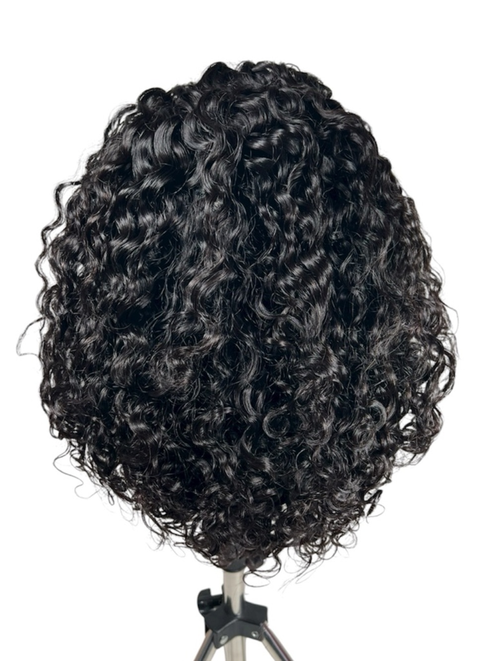 Natural Black Human Hair Indian Curly 18 Inch Half Wig